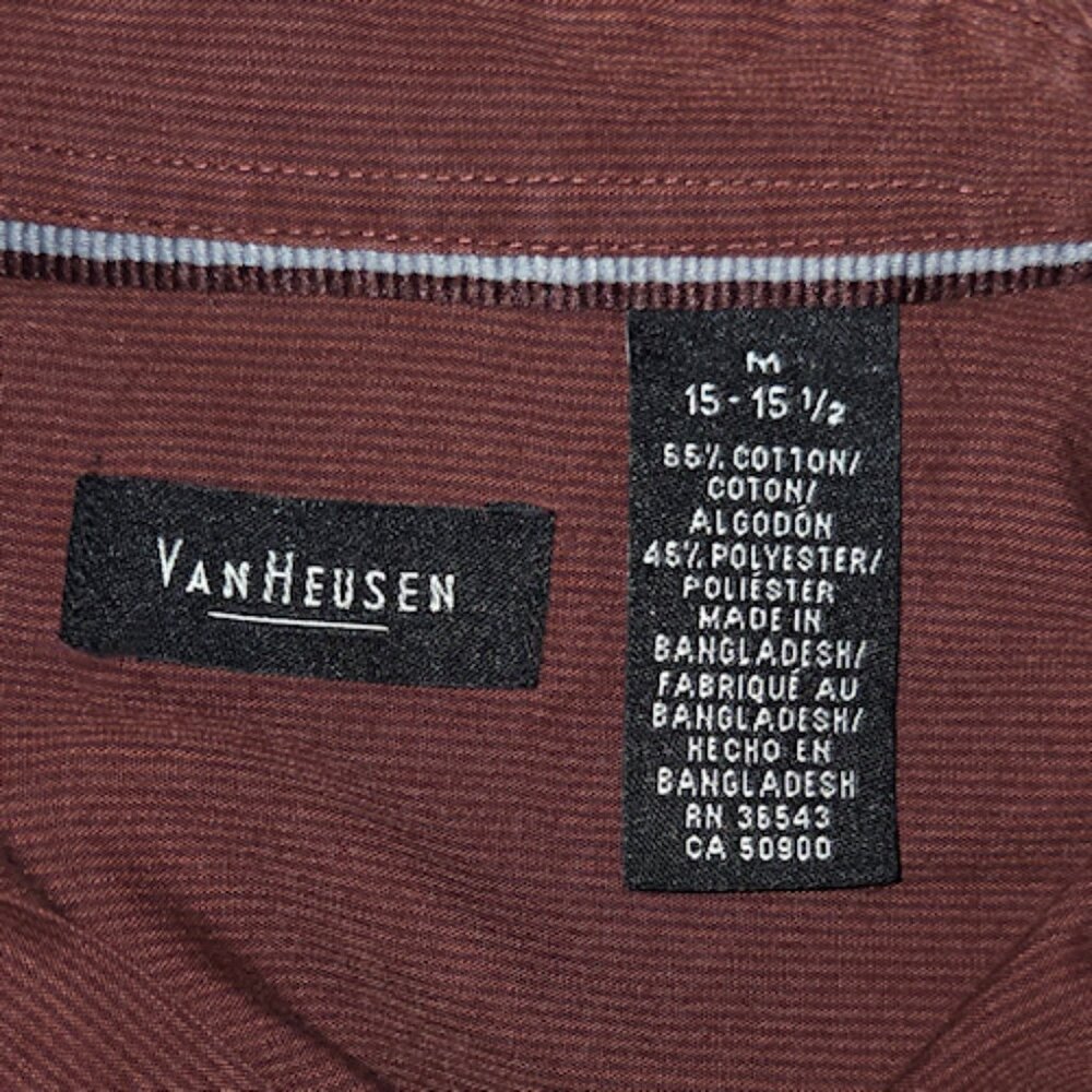 Van Heusen Mens Shirt Long Sleeve Button Down Sz M - Picture 3 of 3